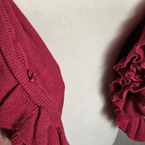 Womens Short Sleeve LARGE Ruffled Bolero/Shrug - Picture 5 of 7